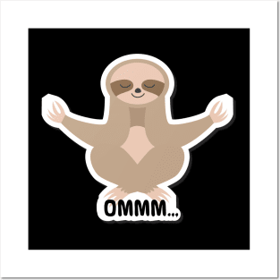 Ommm sloth meditating Posters and Art